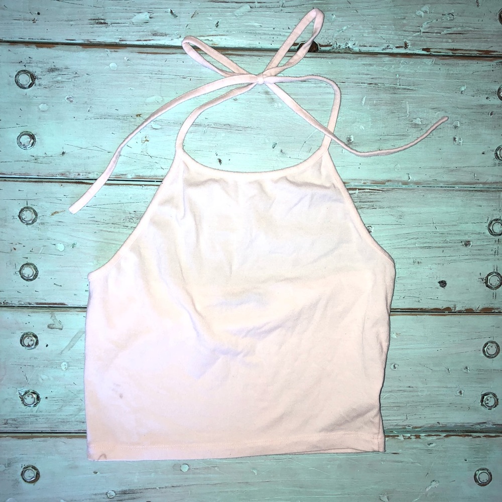 Baby Pink Halter Crop Top By Brandy Melville